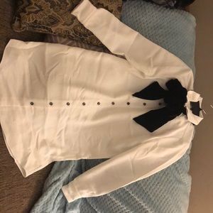 Kate Spade ivory dress with black velvet bow